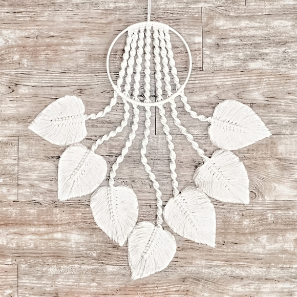 Svetlana Other - Bohemian Macrame Hanging Handmade Tapestry in Ivory Crème White Pearl Color